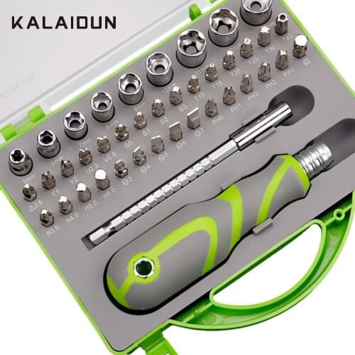KALAIDUN 41 In 1 Screwdriver Set Household Precision Torx Bits Magnetic Slotted Phillips Hex Socket Bit Set Handle Hand Tools