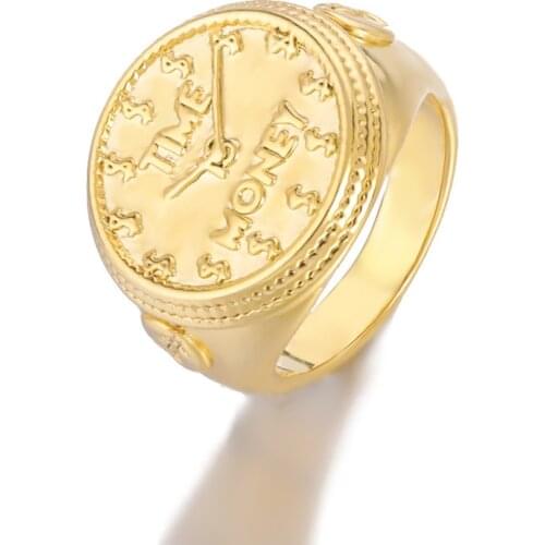 New creative watch ring ladies personality senior index finger ring mens hip hop cool finger watch ring couple fashion jewelry