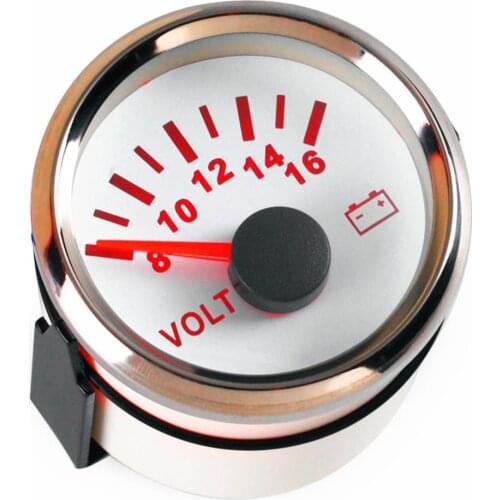 Pack of 1 8-16V Marine Voltmeters Modification 52mm Waterproof Volt Meters Voltage Meters LCD with Backlight for Car Ship Truck