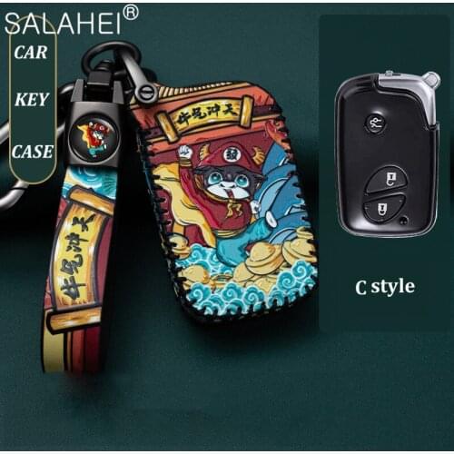 Cool Genuine LeatherCar Key Cover For Lexus CT200H GX400 GX460 IS250 IS300C RX270 ES240 ES350 LS460 GS300 450h 460h Shell Case