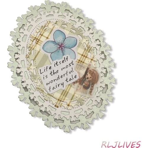 Lace Oval Metal Cutting Dies DIY Scrapbooking Card Stencil Paper Craft Handmade Album Handbook Decoration