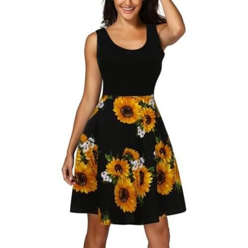 Lanxirui Dress High Quality Vintage Scoop Neck Mini Dress Sleeveless A -Line Cocktail Party Tank Mini Dress Women