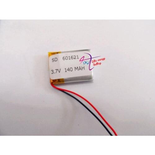Best battery brand Size 601621 3.7V 140mah Lithium polymer Battery With Protection Board For Bluetooth Headset Digital Products