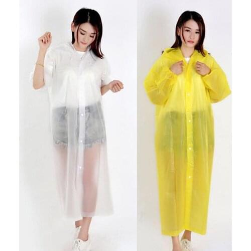 Fashion Women Man Raincoat Thickened Waterproof Rain Poncho Coat Adult Clear Transparent Camping Hoodie Rainwear Suit