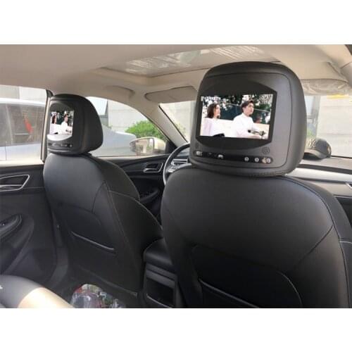 2pcs car headrest monitors 7inch with TF mp5 800x480 2 video input touch button car headrest multimedia player one pcs