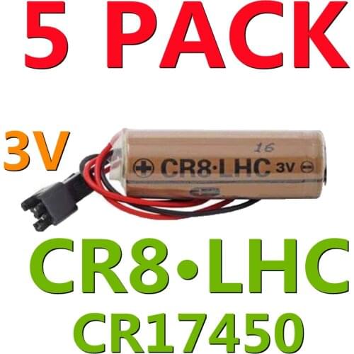 Lot 5pcs Original Battery Pack CR8.LHC 3V 2600mAh CR17450SE CR17450 PLC Industrial Lithium Batteries with Connector For FUJI FDK