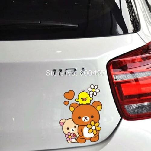 Newest Car Styling Car Covers Cartoon Bear Rilakkuma Car Sticker Car Decal for Toyota Chevrolet Volkswagen Tesla Honda Ford Lada