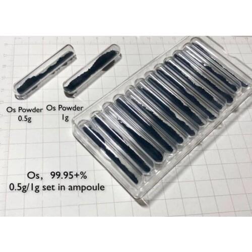 Os 99,95% Osmium metal Powder in glass vial - Pure element 76 sample