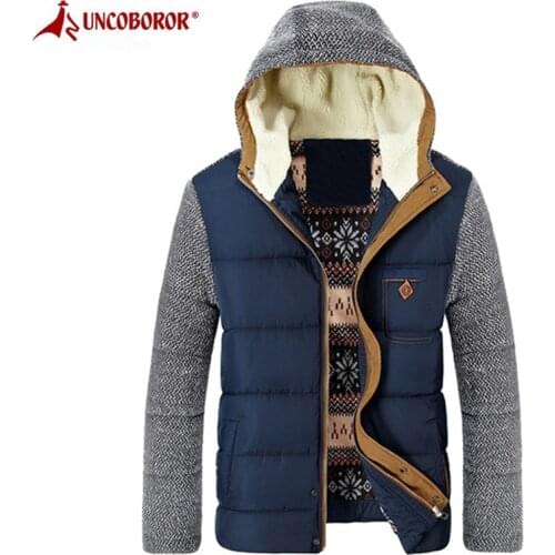 Brand Parkas Winter Fleece Jacket Men Euro Size 3XL Casual Slim Patchwork Cotton Hooded Coat Thick Warm Jackets Casaco Masculino