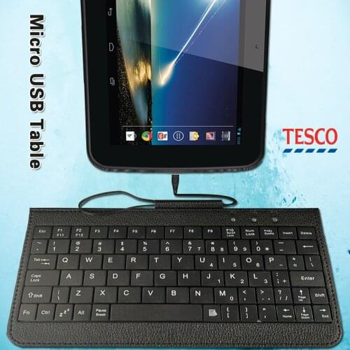Wired English Keyboard for TESCO Hudl 2 8.3"/Hudl 7 Inch/Windows Connect 7 8 Tablet Anti-fingerprint USB Keyboard+Bracket