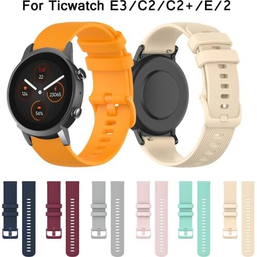 Wrist Strap For Ticwatch E3 Watch Band For TicWatch C2 Plus (Onyx and Platinum) GTH E 2 Replacement Bracelet Silicone Wristband