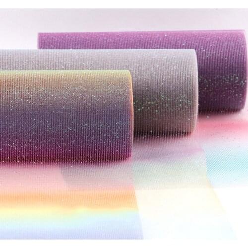 Gradient Tulle Ribbon Roll DIY Handmade Craft Hair Ornament Baking Decor Tutu Skirt Wedding Craft Glitter Mesh Fabric Supplies