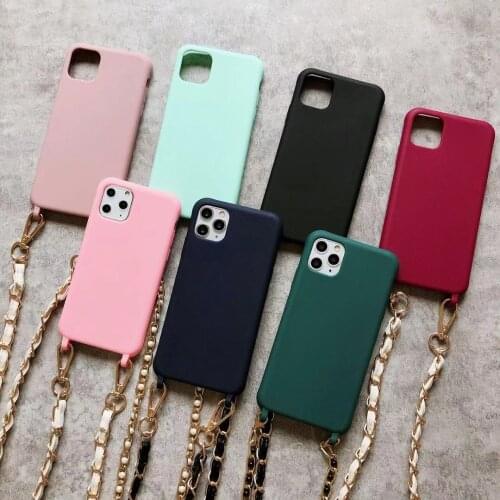 Crossbody Lanyard Silicone Necklace Holder Cord Strap Rope Phone Case for iPhone 11 pro X XS max Xr 6 6s 7 8 PLUS Cover funda