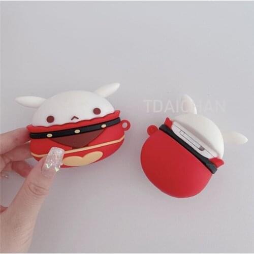Genshin Impact Klee Ganyu Keqing Bomb Dango Cosplay Silicone Protective Case For Airpods Pro Earphone Box Xmas Birthday Gift