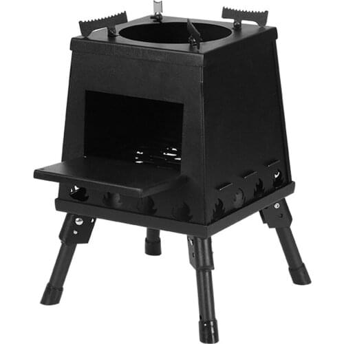 Folding Camping Stove Portable Wood Burning Stove with Retractable Legs for Camping Hiking Backpacking Outdoor Cooking Stove