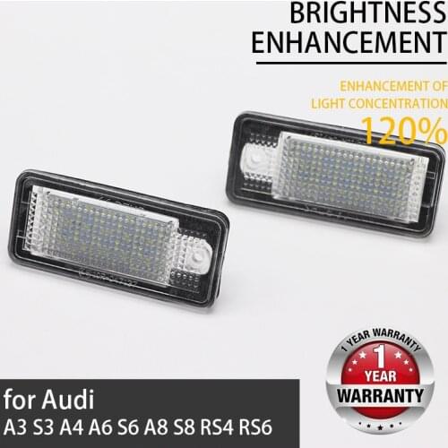 Canbus car License Plate Light LED White Rear License Tag Lights Direct Replacement 1 Year Warranty For Audi A3 8p A4 B6 B7
