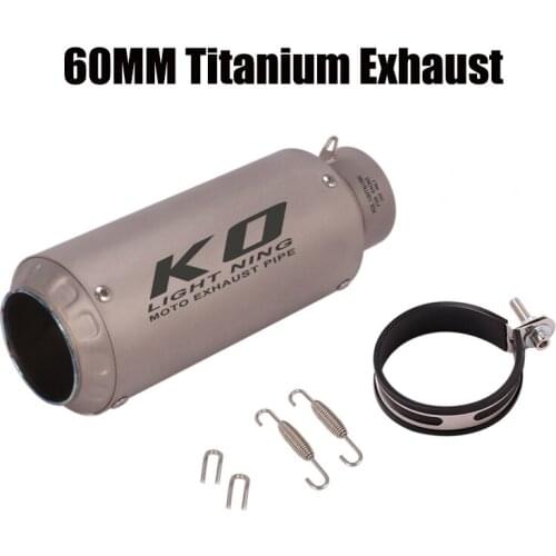60mm Universal Titanium Alloy Exhaust System Tail Pipe Modified Muffler End Tips Slip On Motorcycle Dirt Bike Scooter