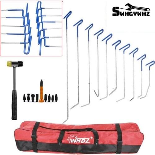 Paintless Dent Repair Rods Kit Tools Repair Hammer 10pcs Paintless Dent Repair Rods for Car Auto Dent Hail Damage