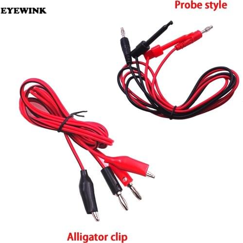 1M Alligator Cilp to AV Banana Plug Test Cable Lead Connector Dual Tester Probe 35mm Crocodile Clip for Multimeter Measure Tool