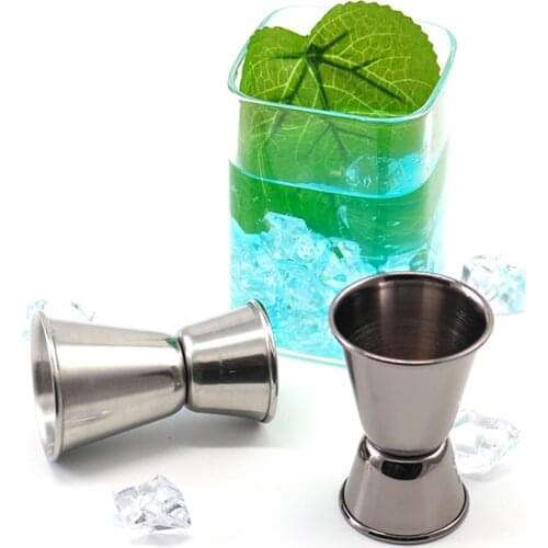 1PC Stainless Steel 25/50ml Cocktail Shaker Measure Cup Dual Shot Drink Spirit Measure Kitchen Bartending Bar Party Accessories