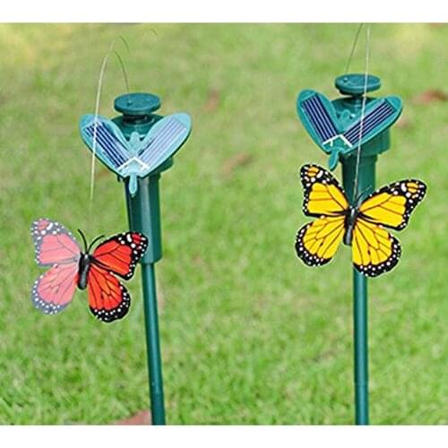 3x Solar Lawn Butterfly Stakes Decor Outdoor Yard Ornament Artificial Fluttering Decor