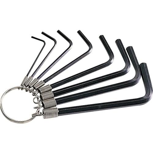 8-in-1 Proskit HW-023 Chrome-plated keychain type Allen key HW-023 Hex key 1.5-6mm non-slip teeth