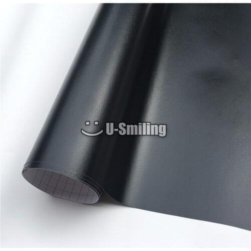 Black Leather Vinyl Wrap Car Film Leather Texture Vinyl Foil Sheet Car Styling Motorcycle Console Computer Skin