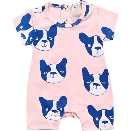 Cute cartoon Newborn Baby girls boys romper 2018 New Summer Face Moujik baby Jumpsuit 100% Cotton baby girls fashion Jumpsuits