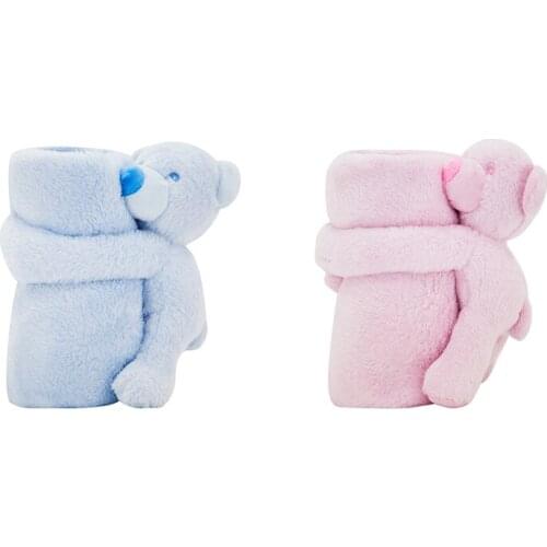 Honeyzone Baby Blankets Newborn Infant Soft Warm Bedding Recien Nacido Swaddle Toy Bear Sleeping Blanket Baby Cotton Lange Bebe