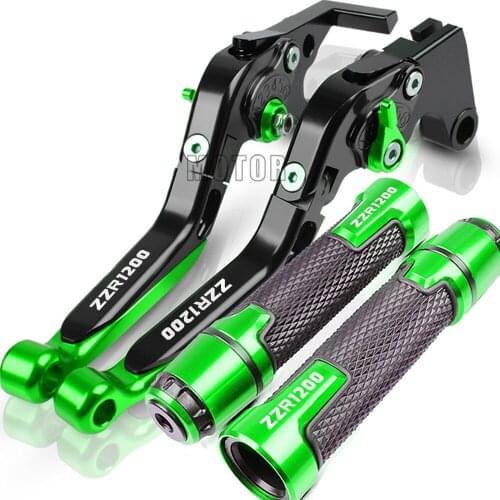 For Kawasaki ZZR1200 ZZR 1200 2002 2003 2004 2005 Motorcycle ZZR1200 CNC Adjustable Foldable Brake Clutch Lever Handle Grips Cap