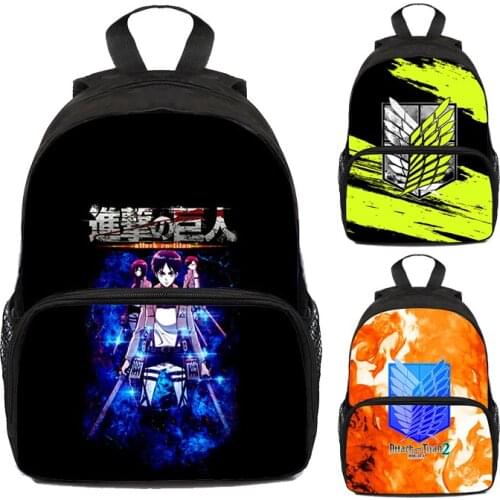Attack on Titan Aesthetic Backpack Kids Srucksack Shingeki No Kyojin School Bags Teenager Boy Girls Eren Levi Book Bag Season 4