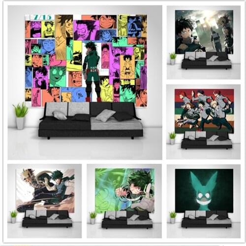 Boku no Hero Academia Midoriya Izuku Tapestry Art Wall Hanging Sofa Table Bed Cover Home Decor Dorm Gift