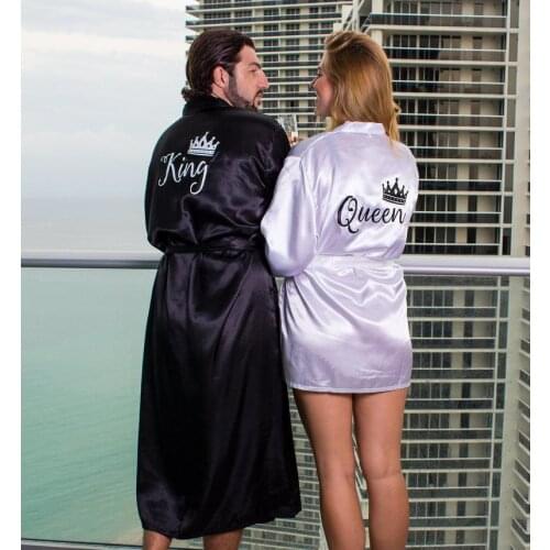 Custom His and Hers Satin Robes Mr and Mrs Groom and Bride Wedding Gift Robes for Couple Matching King and Queen Robes