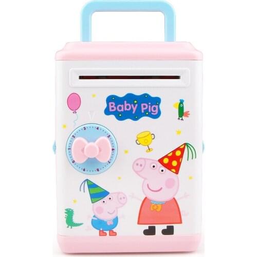 Intelligent Mini Code Safe Box ATM Money Bank Cash Coin Saving Lock Banknote Inspection Currency Detector Kid Children Gift