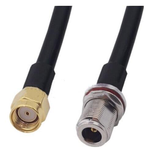 RG58 Cable RP-SMA Male plug to N Female jack Bulkhead Nut Connector WiFi Antenna Extension Pigtail jumper cable