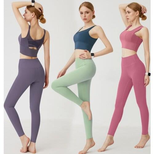 2Pcs Yoga Set Women Workout Clothes Seamless Sports Bra and Leggings Set SportsWear Gym Clothing Athletic Fitness Sports Suits