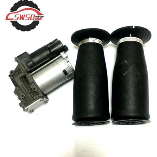 Air Suspension Compressor Pump+ Pair Air Spring Bag Air Ride Suspension Kit For BMW5 E61 37126765602 37106793778