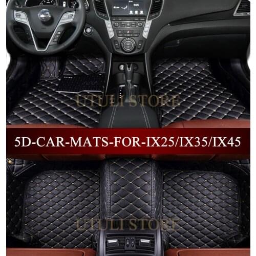 Leather Car floor mats for Hyundai X25/IX35/IX45/SantaFe custom fit car all weather carpet floor liners foot mats