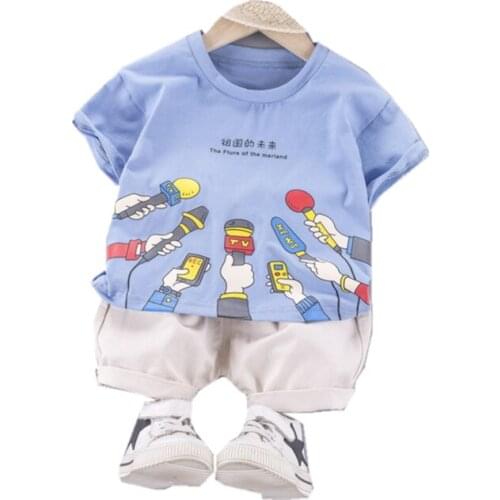 Summer Baby Boys Clothes Children Girls Fashion Cartoon T Shirt Shorts 2Pcs/sets Toddler Cotton Casual Clothing Kids Tracksuits