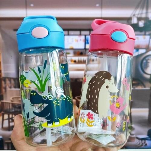520ml Cute Baby Cup Kids Children Learn Feeding Drinking Water Straw Handle Bottle Mamadeira Sippy Training Cup Baby Feeding Cup