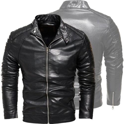 Men Leather Suede Jacket Autumn Casual Motorcycle Leather Jackets Man Outerwear High quality Faux Leather Jacket Zipper Clothing