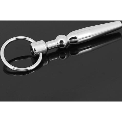 Happygo, Stainless Steel Male Urinary Catheters with hand loop Penis Plug Metal Tube for Men Fetish Sex Toy Adult Game 641