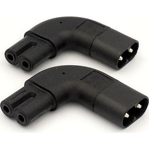 Newest Figure 8 IEC320 iec C7 to C8 90 Degree Left & Right Angled AC Power Adapter Male to Female Extension Connector
