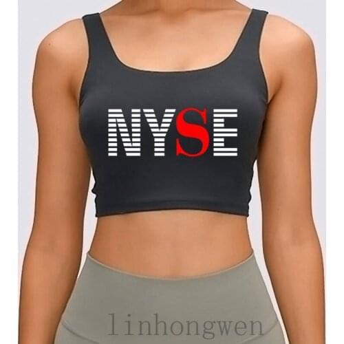 Nyse New York Stock Exchange Crop Top Cotton Letters Pop Top Tee Vintage TCrop Top Summer Fashion Fitness Plus Size XL