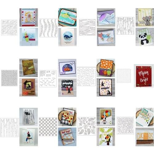 Plastic Stencil Trunk Bamboo Leaves Wave Dot Line Bubble Wall Spider Web For DIY Craft Paper Card Making Template 2020 New #21