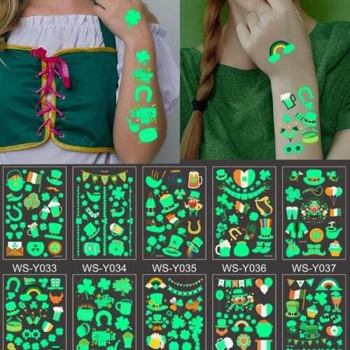 Tattoo Stickers Luminous Child Kid Body Fake Temporary Tattoos Sticker Disposable Waterproof Body Art Fake Tattoo Stickers