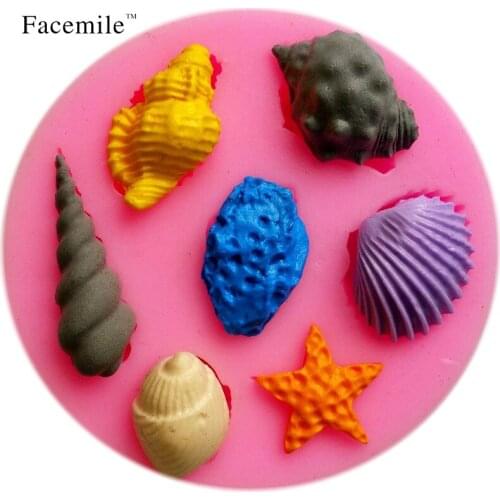 Baking Beautiful Sea Shell and Conch Shape 3D Silicone Cake Mold For Cake Fondant Decorating 50-105 Gift