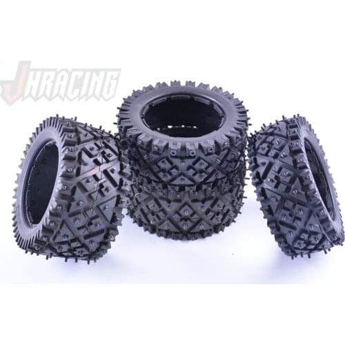 High-strength and high-wear resistance built-in iron nail tire assembly for ROFUN ROVAN HPI BAJA 5B
