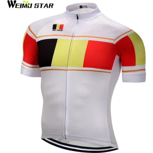 Weimostar 2018 belgium Team Racing Cycling Jersey Men Profession Sport Cycling Clothing Short mtb Bike Jersey Bicycle Clothes