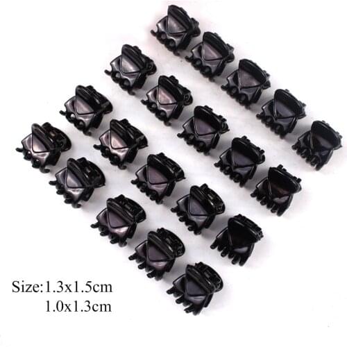 12 pcs/sets Fashion Women crab Hair claw clip Girls Black Plastic Mini Hairpin Claws Hair Clip Clamp For Women Gifts Accessories